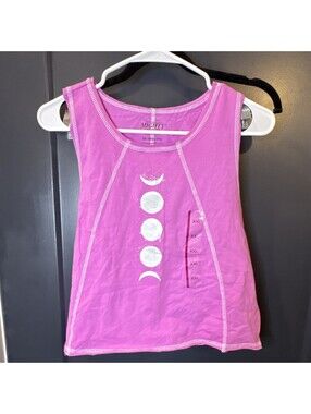 Mighty Fine Women's Pink Moon Graphic Sleeveless Tank Top Size 2X